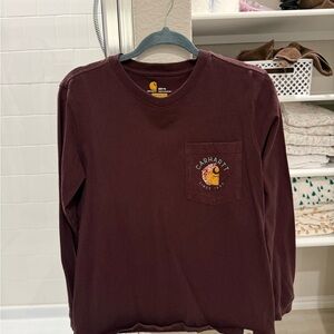 Carhartt Men's Burgundy Long Sleeve Tee